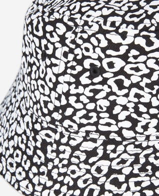 The Kooples M BLACK WHITE black leopard print bucket hat