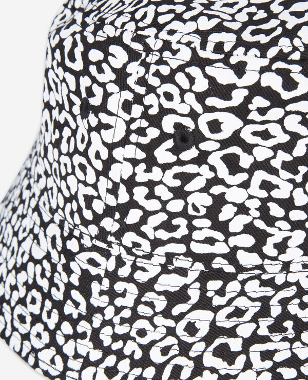 The Kooples MIXED BLACK WHITE black leopard print bucket hat