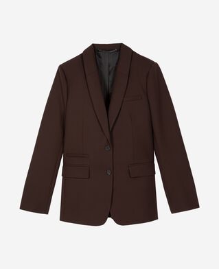 The Kooples DAMEN BROWN braune, ma&szlig;geschneiderte jacke aus wollmischung