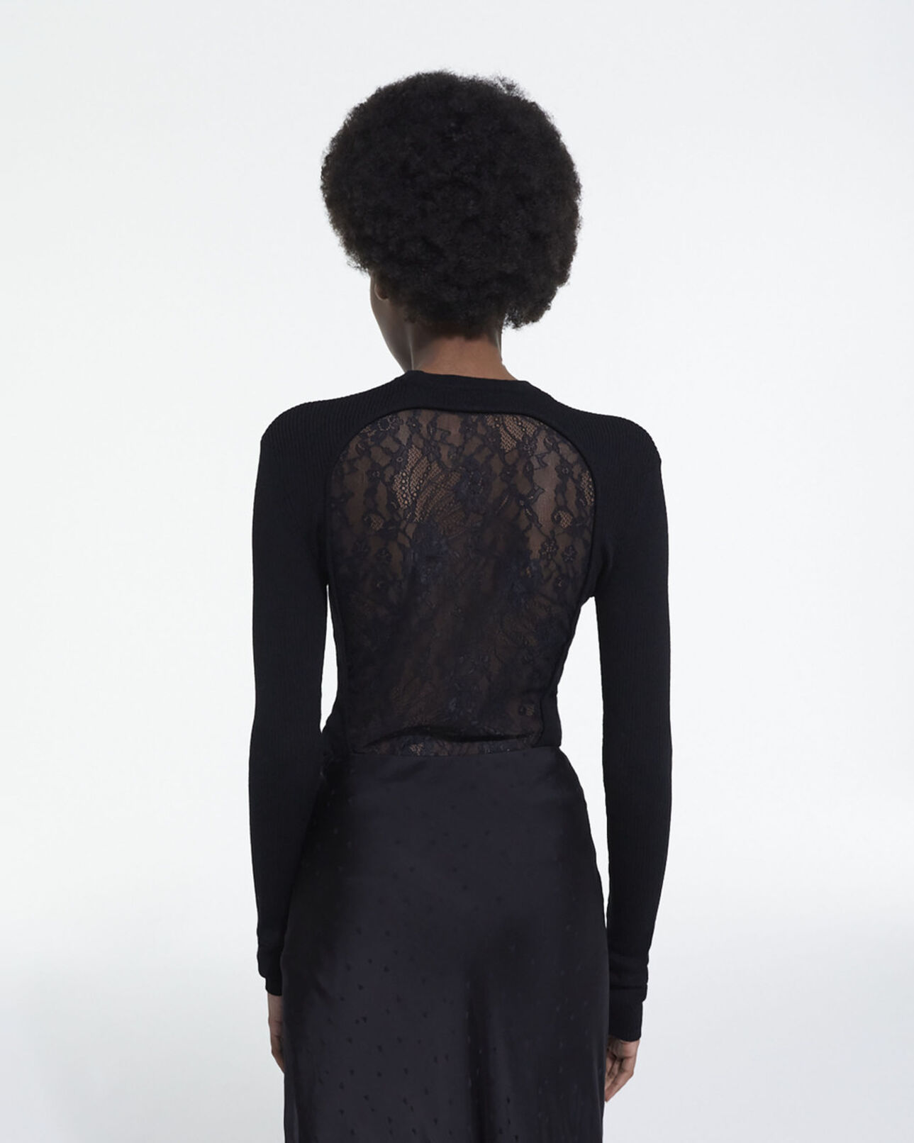 The Kooples WOMEN BLACK black wool sweater