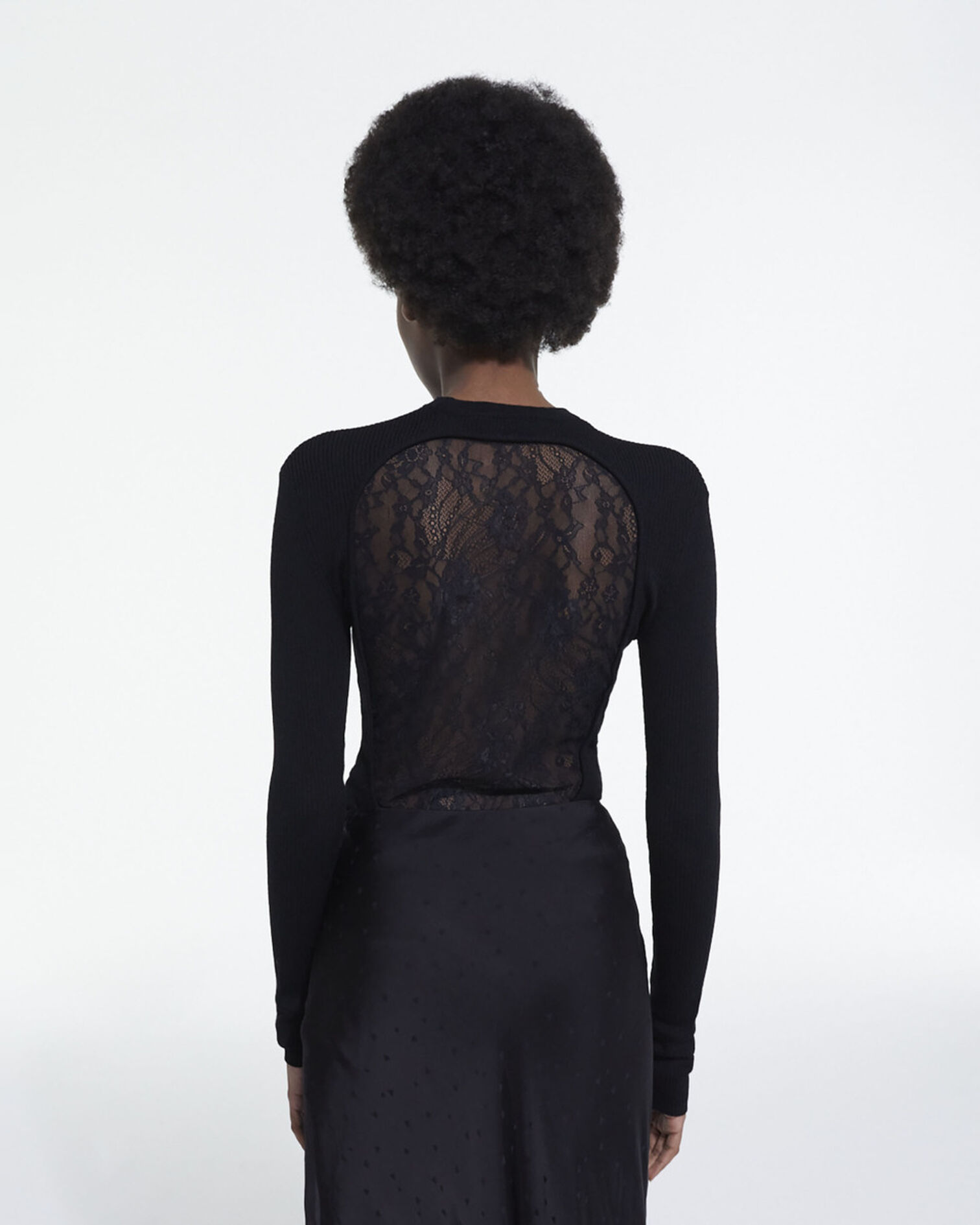 Black wool sweater, BLACK, hi-res image number null