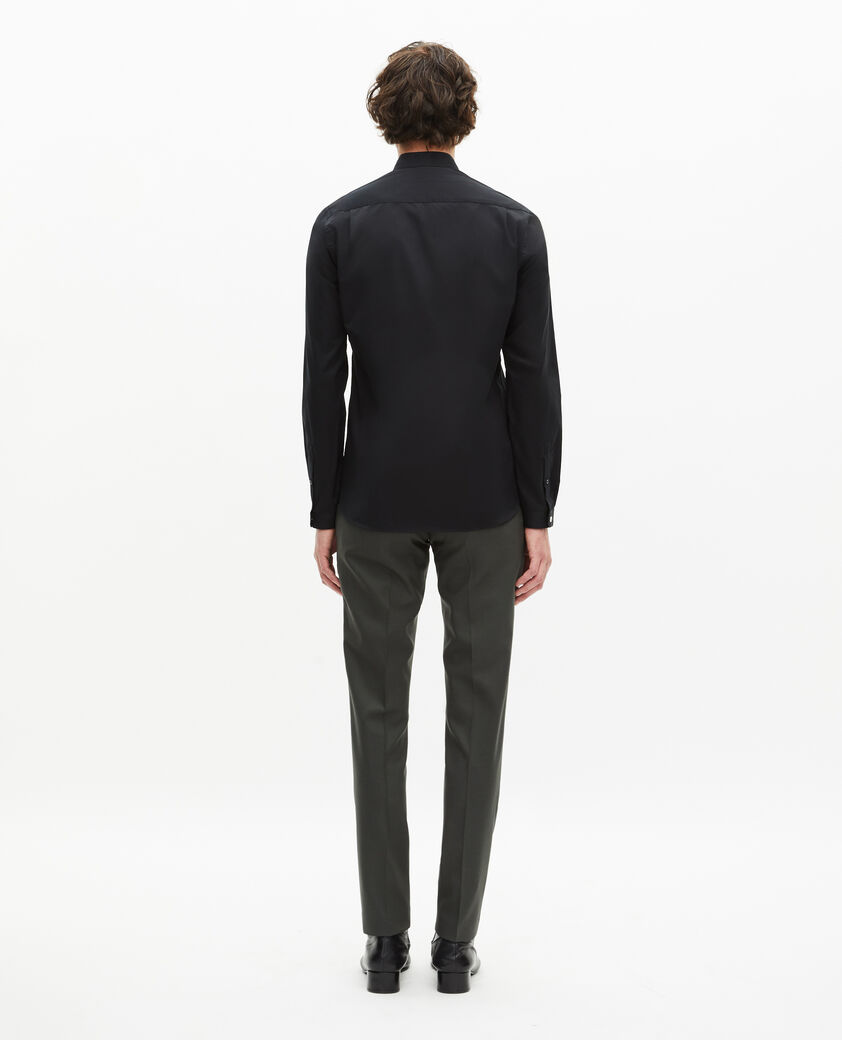 The Kooples HERREN BLACK slim-fit-hemd aus schwarzem twill