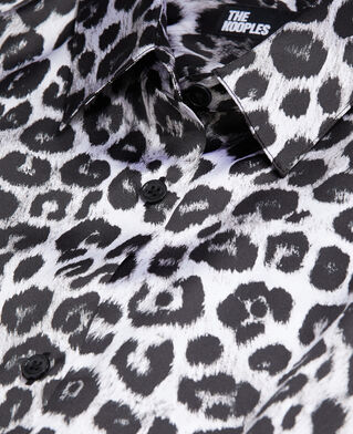 The Kooples F BLACK WHITE LEOPARD printed silk shirt