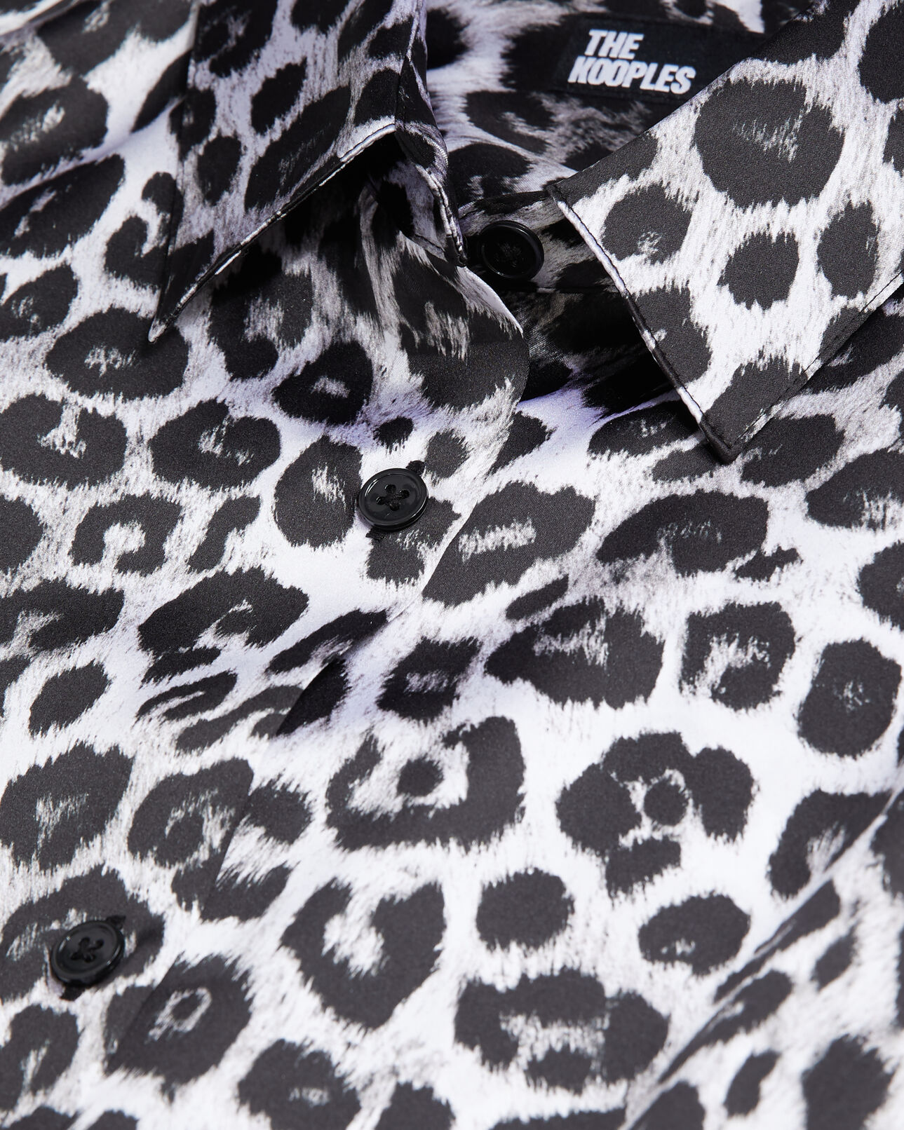 The Kooples MUJER BLACK WHITE LEOPARD camisa estampada seda