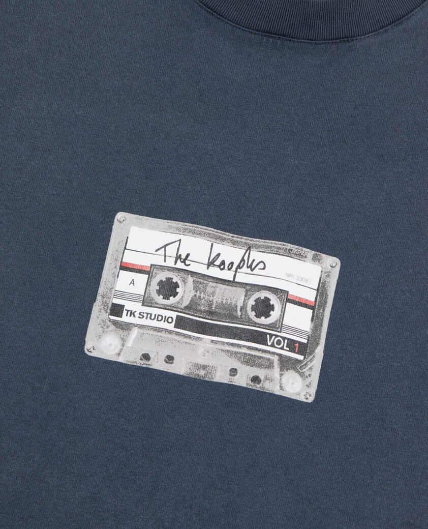 The Kooples HOMME CARBONE t-shirt &agrave; s&eacute;rigraphie bleu carbone