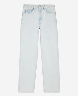 The Kooples WOMEN BLUE BLEACHED / NAVY faded light blue straight jeans