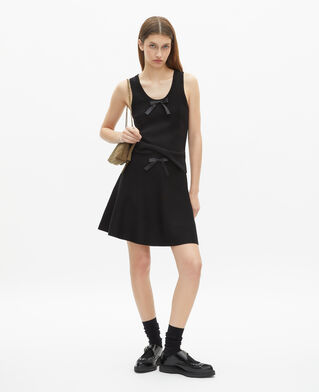 The Kooples DAMEN BLACK kurzer rock aus schwarzem strick