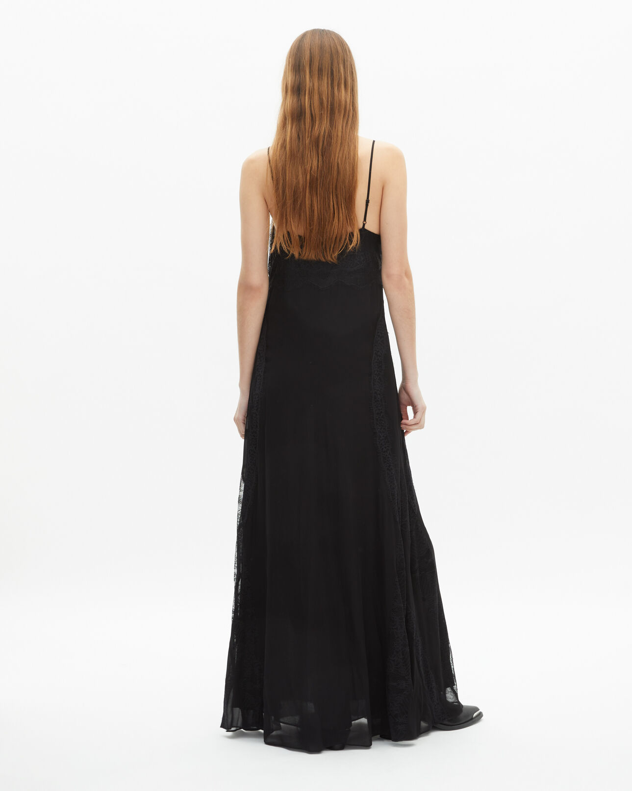 The Kooples WOMEN BLACK long dress with black lace