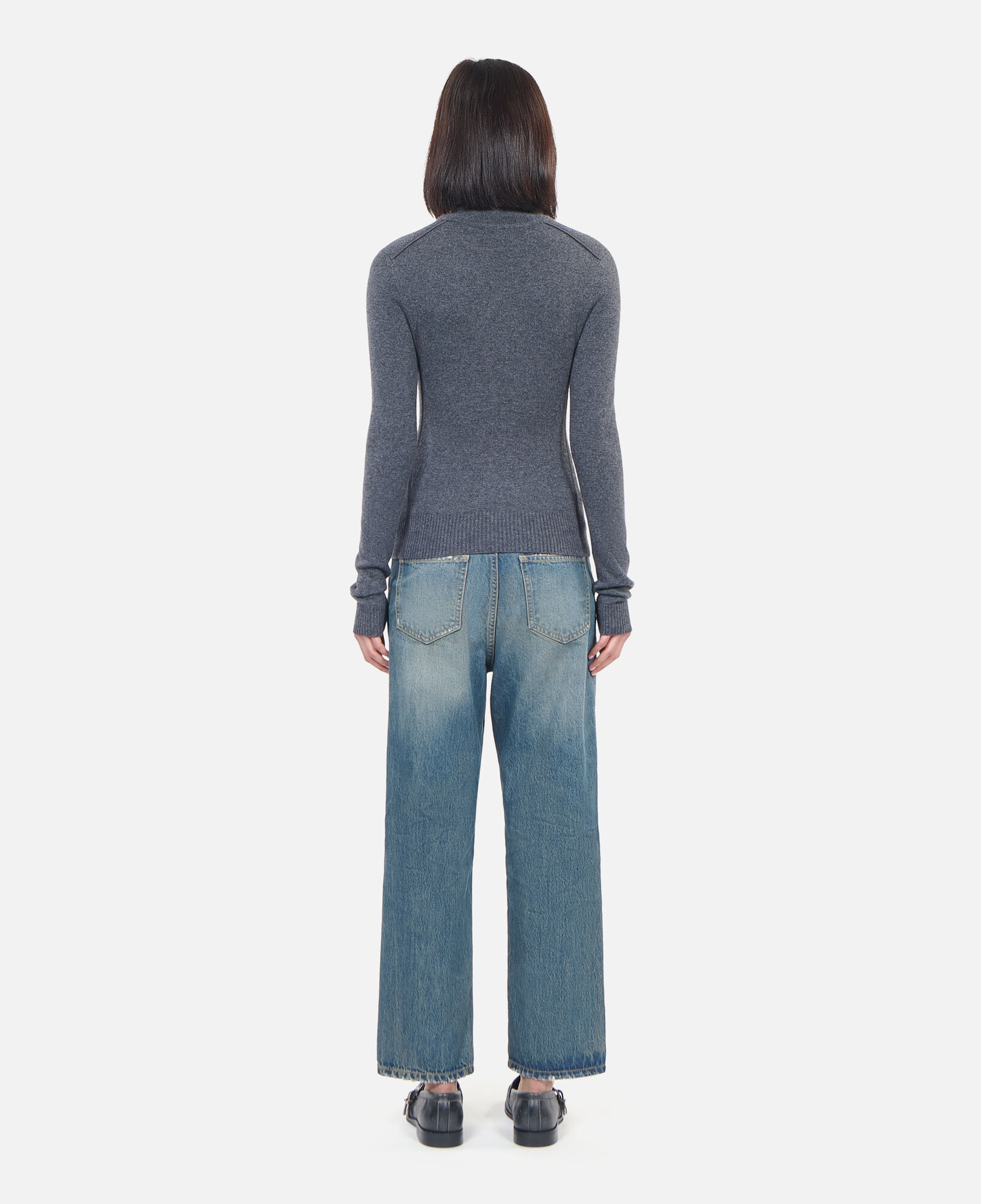 The Kooples FEMME ANTHRACITE MELANGE pull en cachemire gris