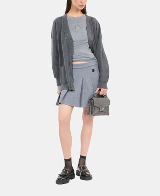 The Kooples FEMME ANTHRACITE MELANGE cardigan en cachemire gris