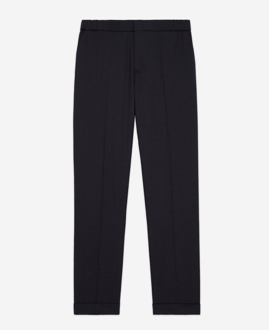 pantalon de costume en laine à carreaux