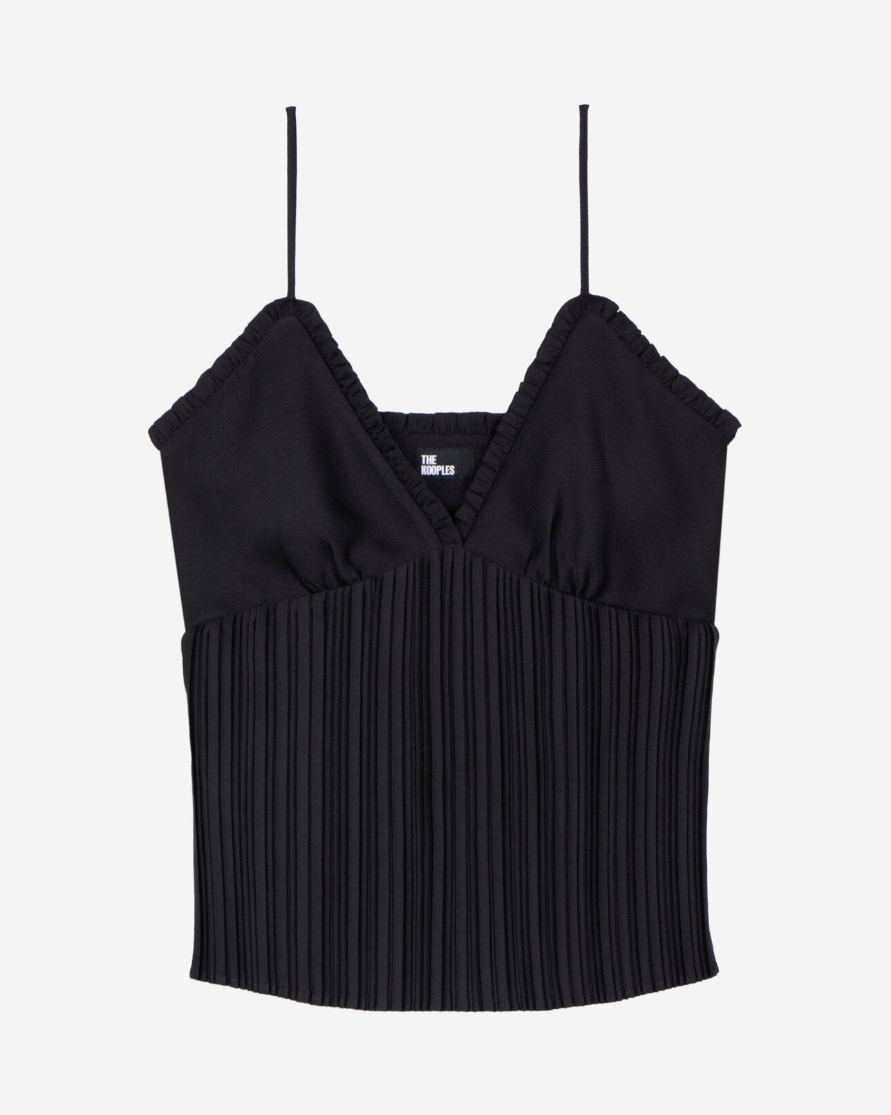 The Kooples DAMEN BLACK schwarzes plissee-camisole
