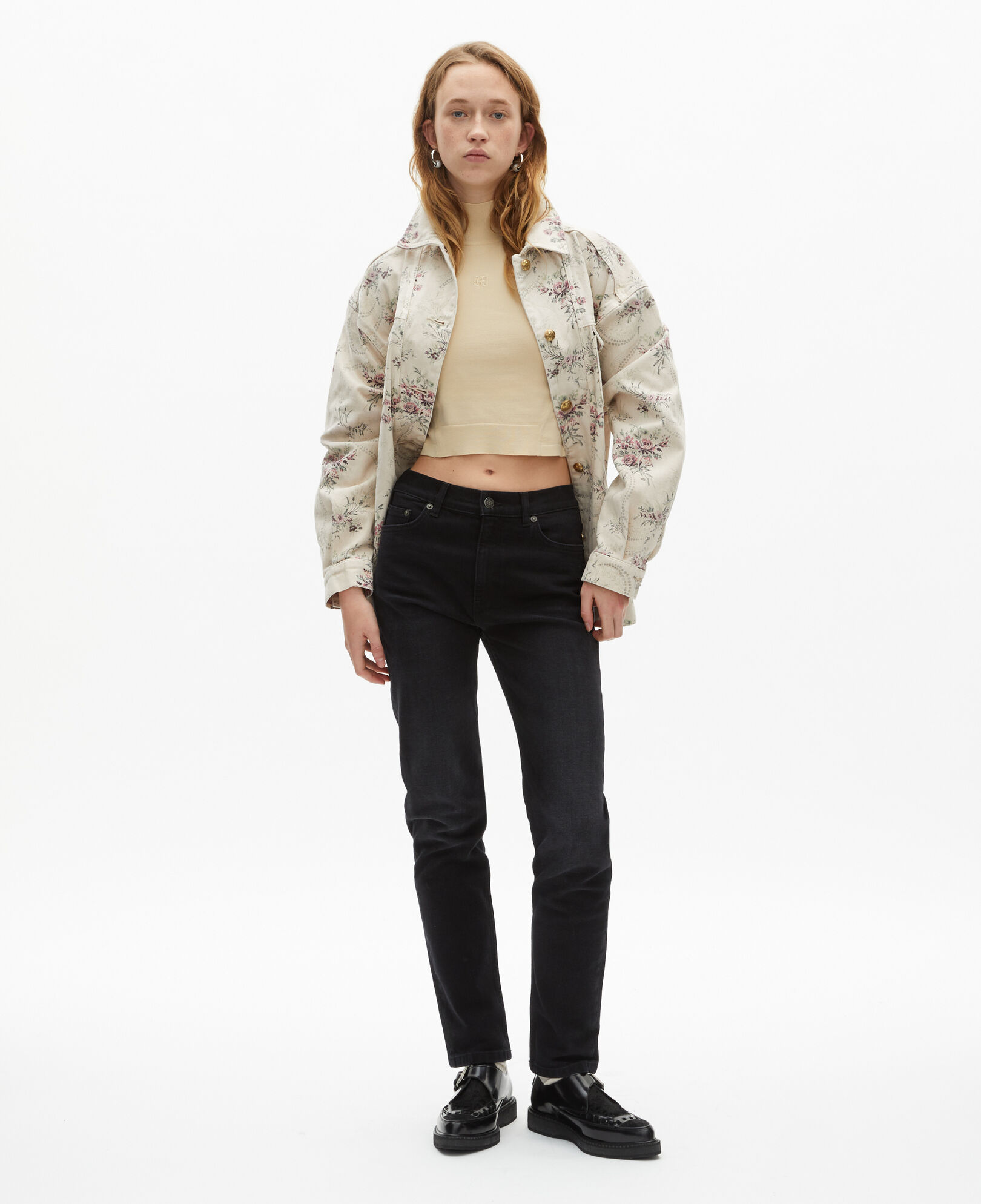 The Kooples F BLACK WASHED black slim jeans