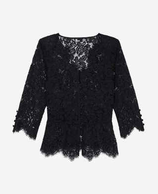 The Kooples FEMME BLACK top en dentelle noir