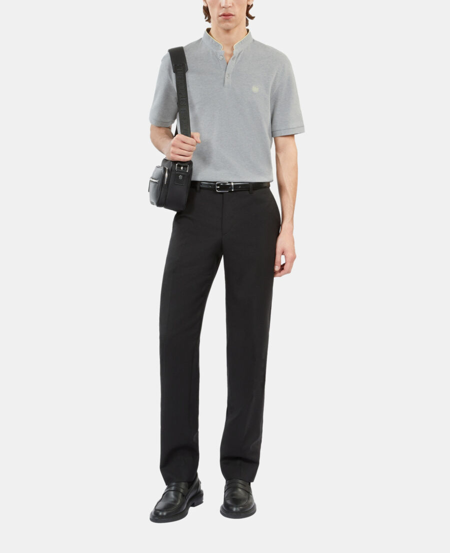 The Kooples HOMME GREY YELLOW polo en coton piqué gris