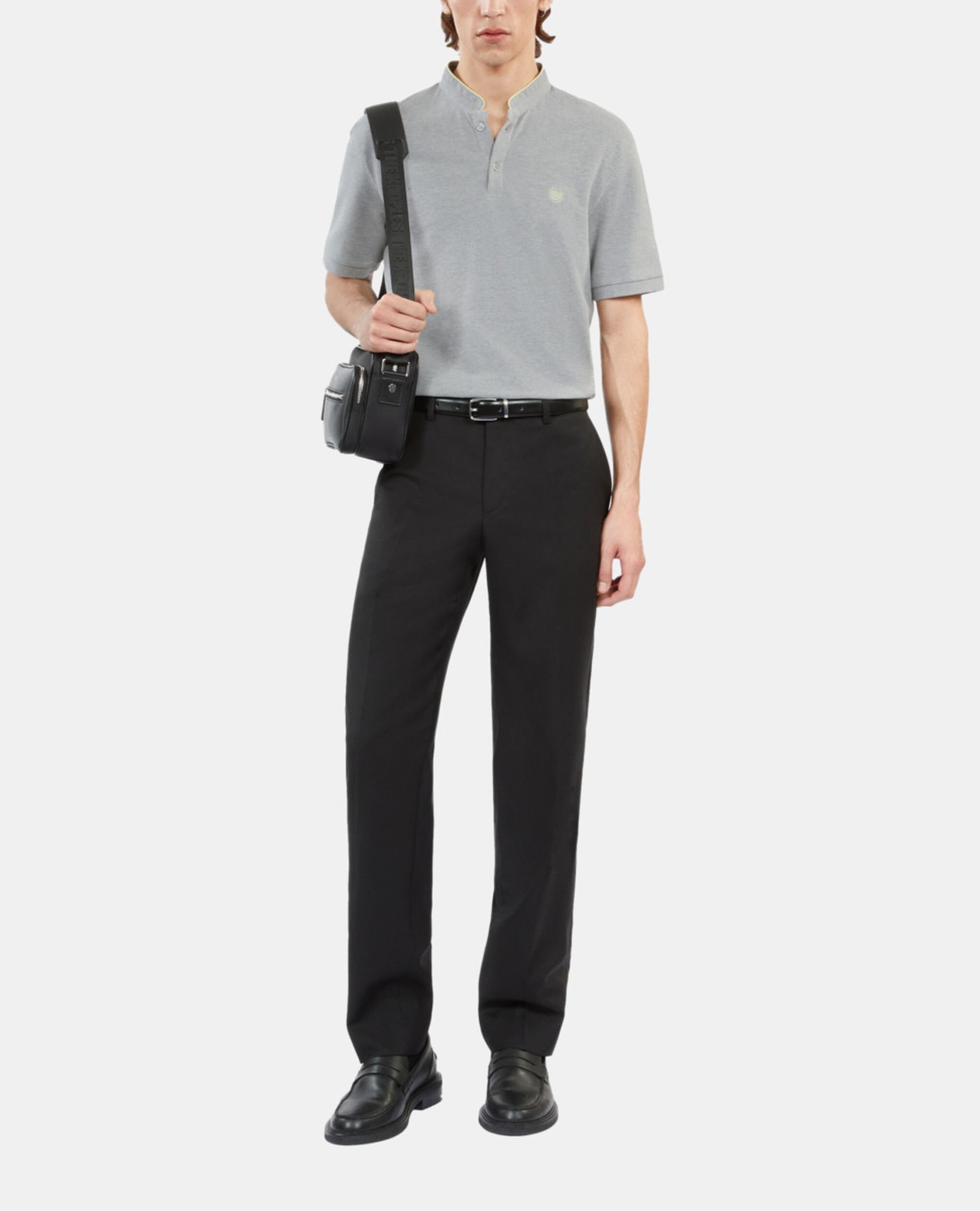 Polo en coton piqué gris, GREY YELLOW, hi-res image number null