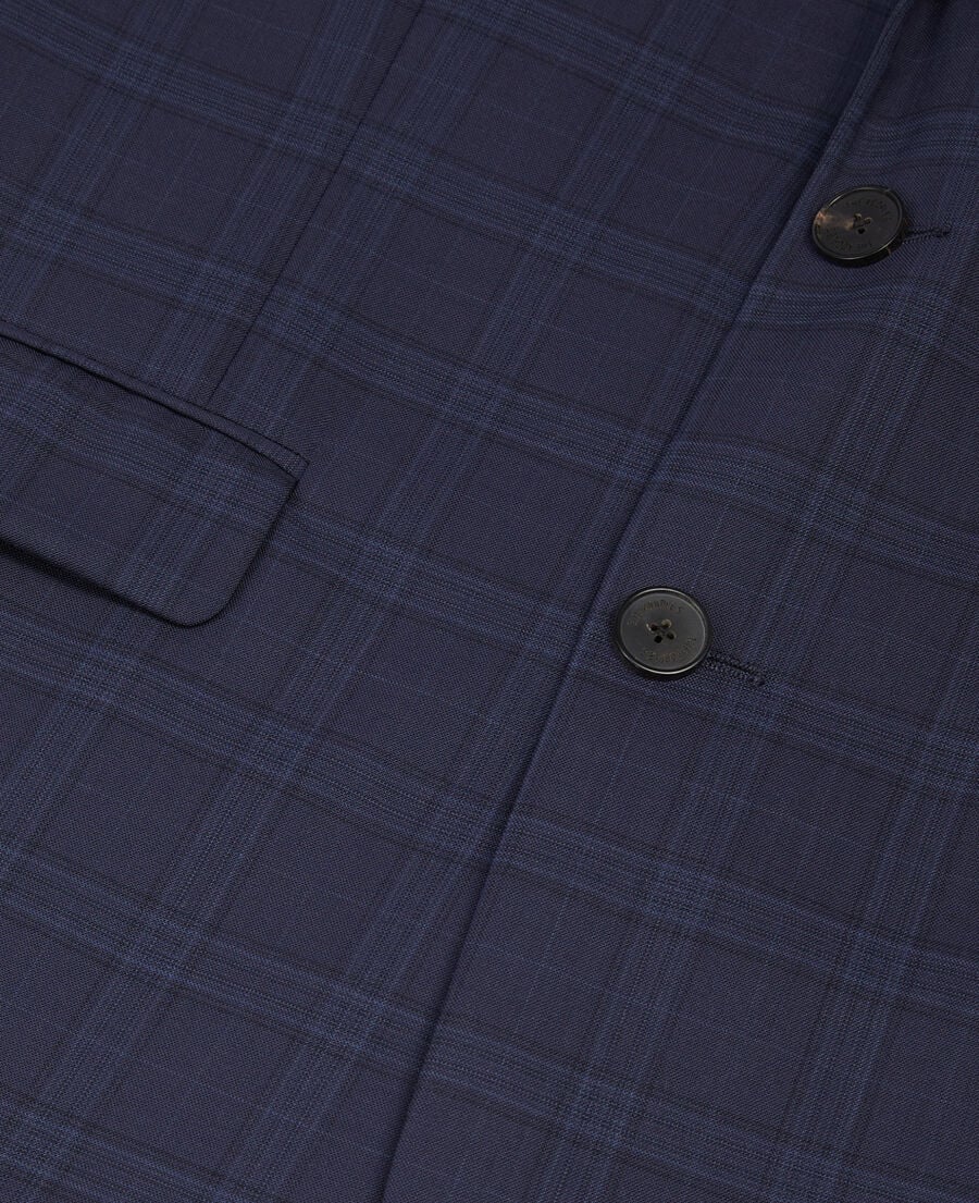 The Kooples HOMME NAVY veste de costume prince de galles en laine