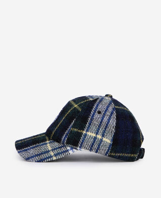 The Kooples MIXED BLACK / GREEN / WHITE checked wool cap