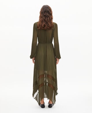 The Kooples F KAKI khaki pleated maxi dress