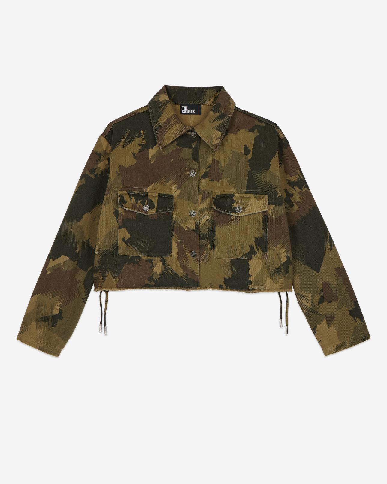 The Kooples WOMEN CAMOUFLAGE short camouflage denim jacket