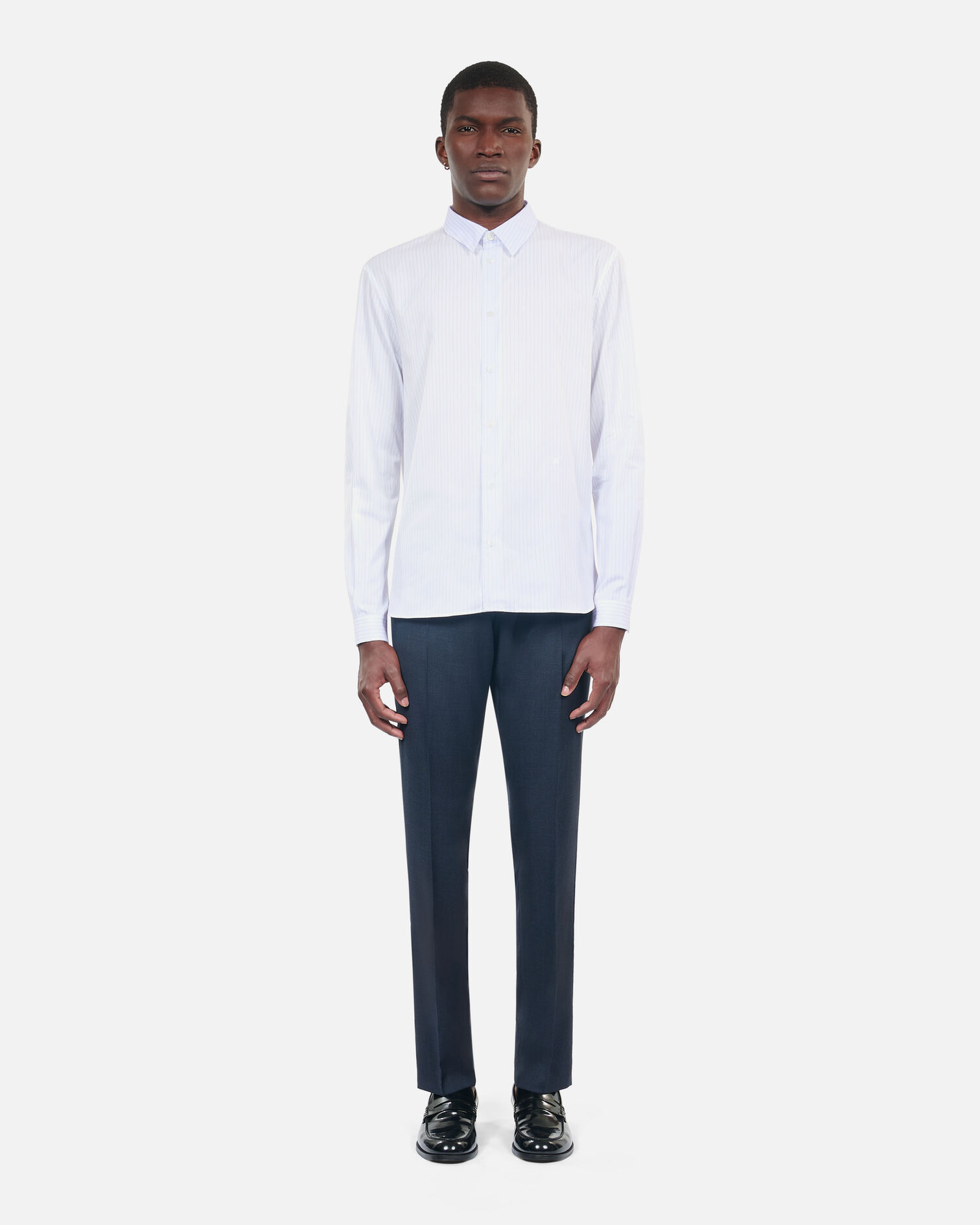 White striped formal shirt, WHITE / BLUE, hi-res image number null