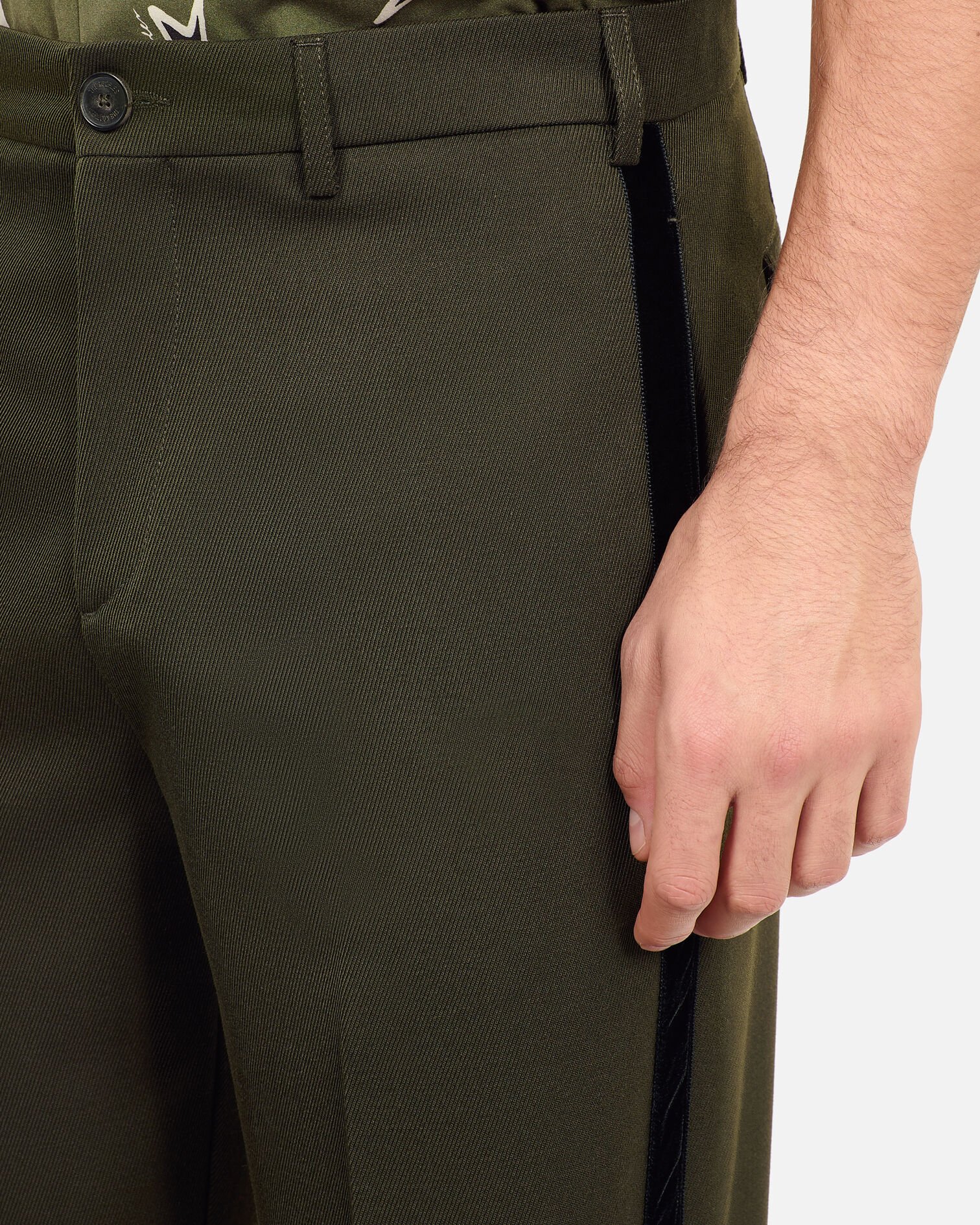 Pantalón ancho mezcla lana caqui, KAKI, hi-res image number null