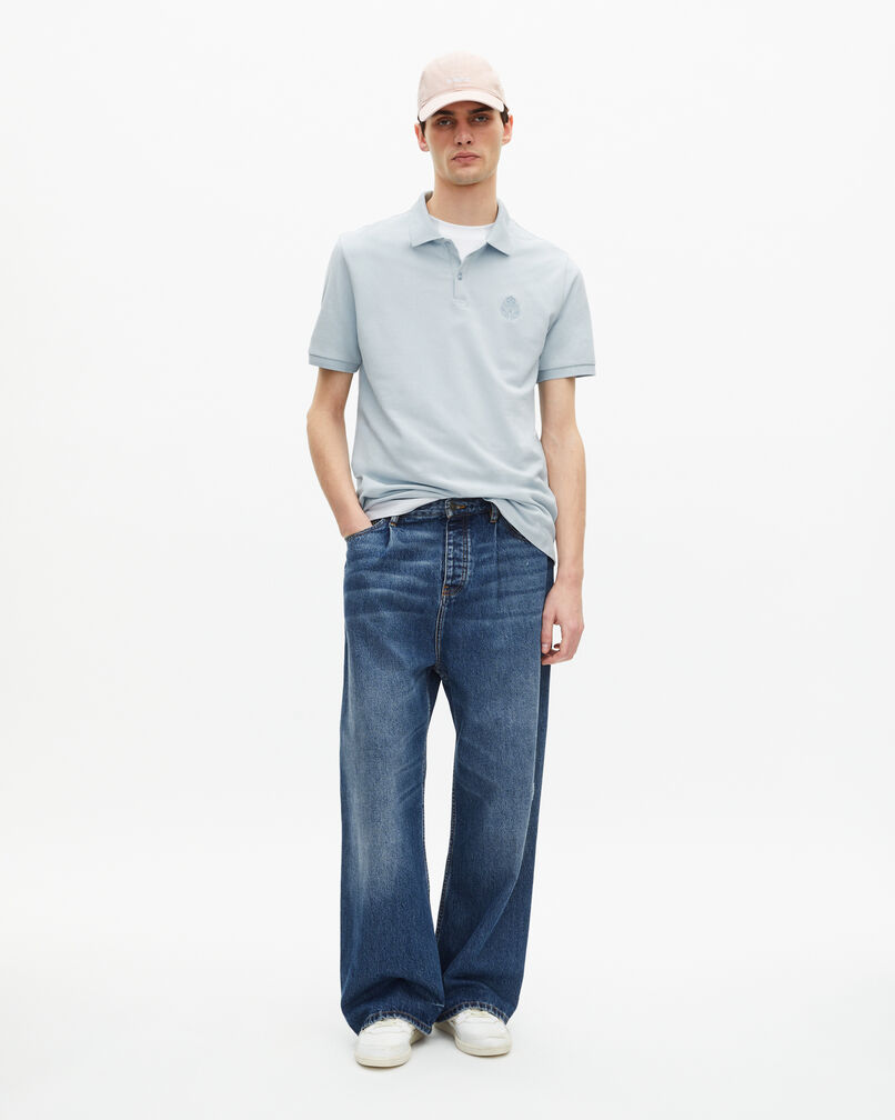 The Kooples MEN BABY BLUE light blue pique polo shirt with classic collar