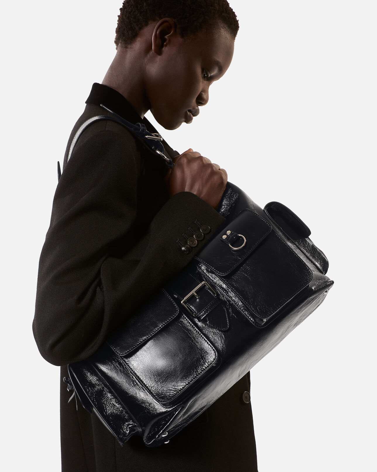 The Kooples FEMME BLACK sac amelia xl en cuir noir