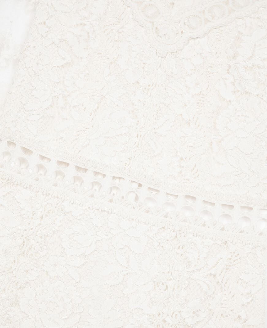 The Kooples FEMME WHITE robe courte en dentelle écrue