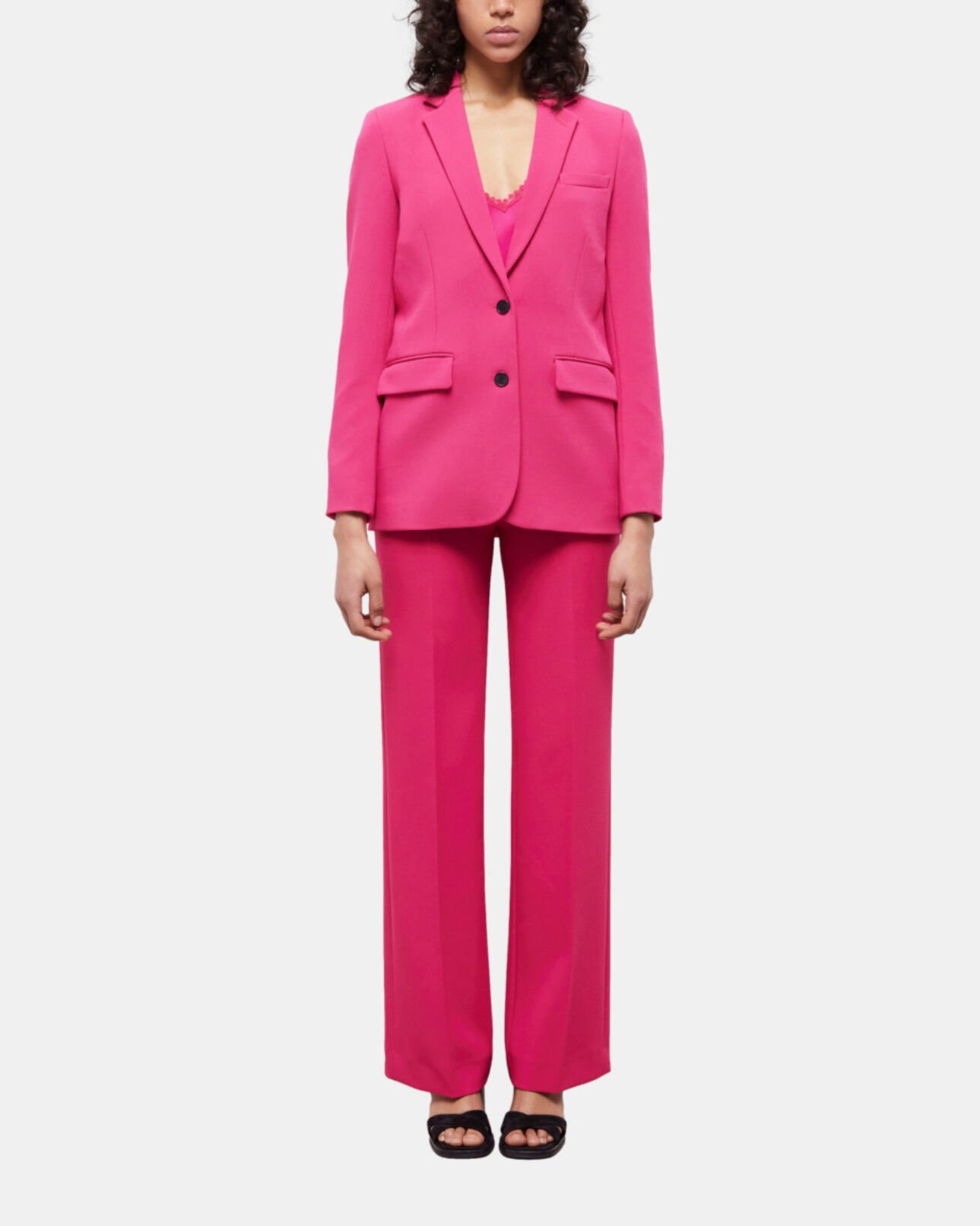 The Kooples FEMME PINK veste tailleur rose en crêpe