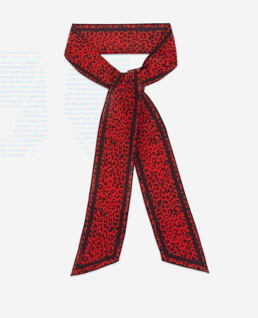 The Kooples MIXTE RED / BLACK foulard léopard rouge