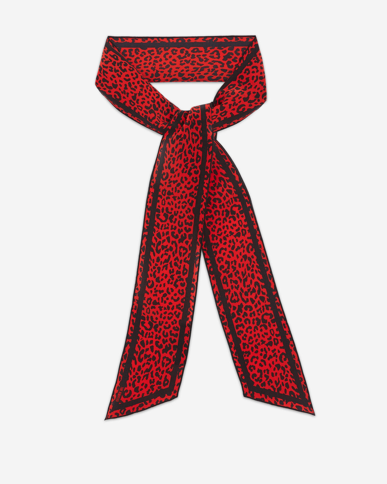 The Kooples UNISEX RED / BLACK rotes leoparden-halstuch