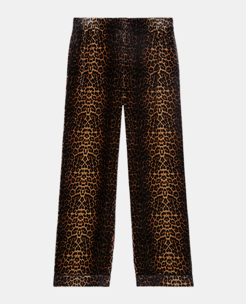 The Kooples FEMME LEOPARD pantalon fluide en velours léopard