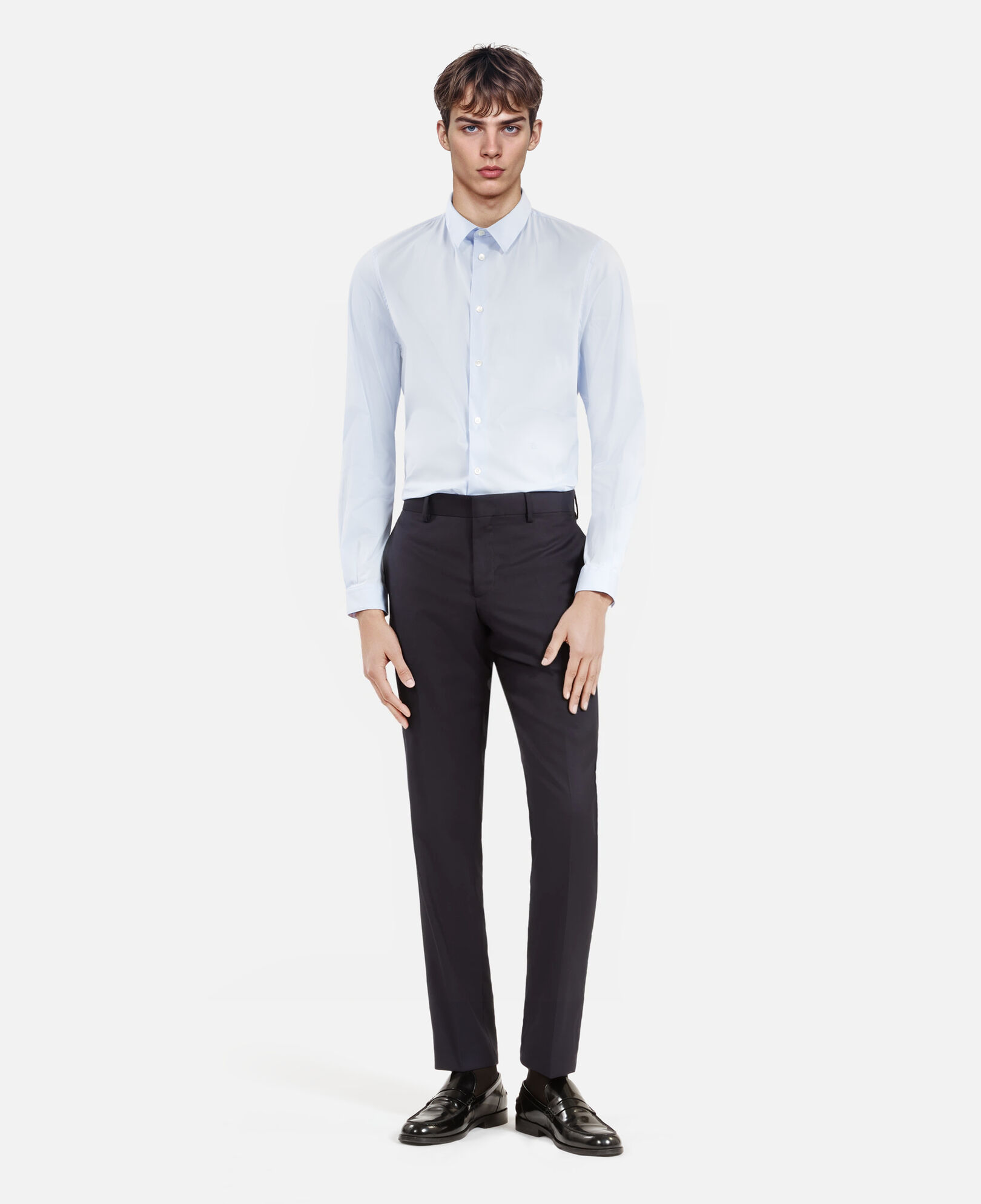 The Kooples MEN DARK NAVY navy blue wool suit pants slim fit