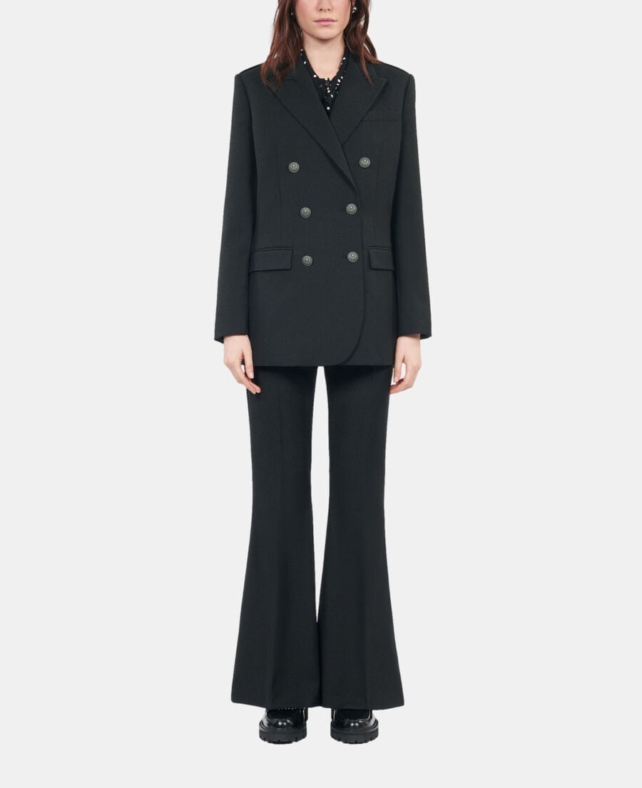 The Kooples WOMEN BLACK black wool blend suit jacket