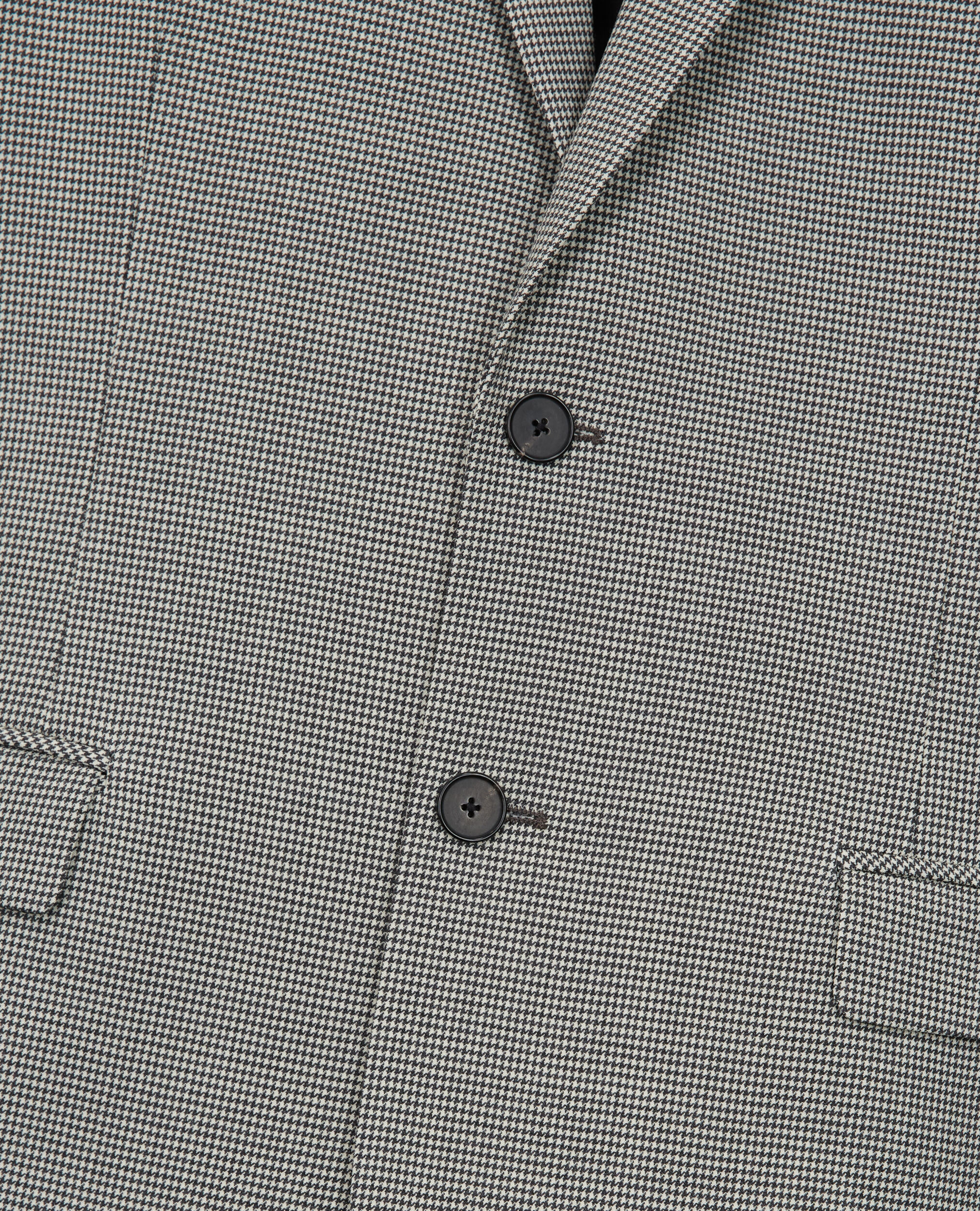 Gray patterned wool suit jacket, ECRU BLACK, hi-res image number null