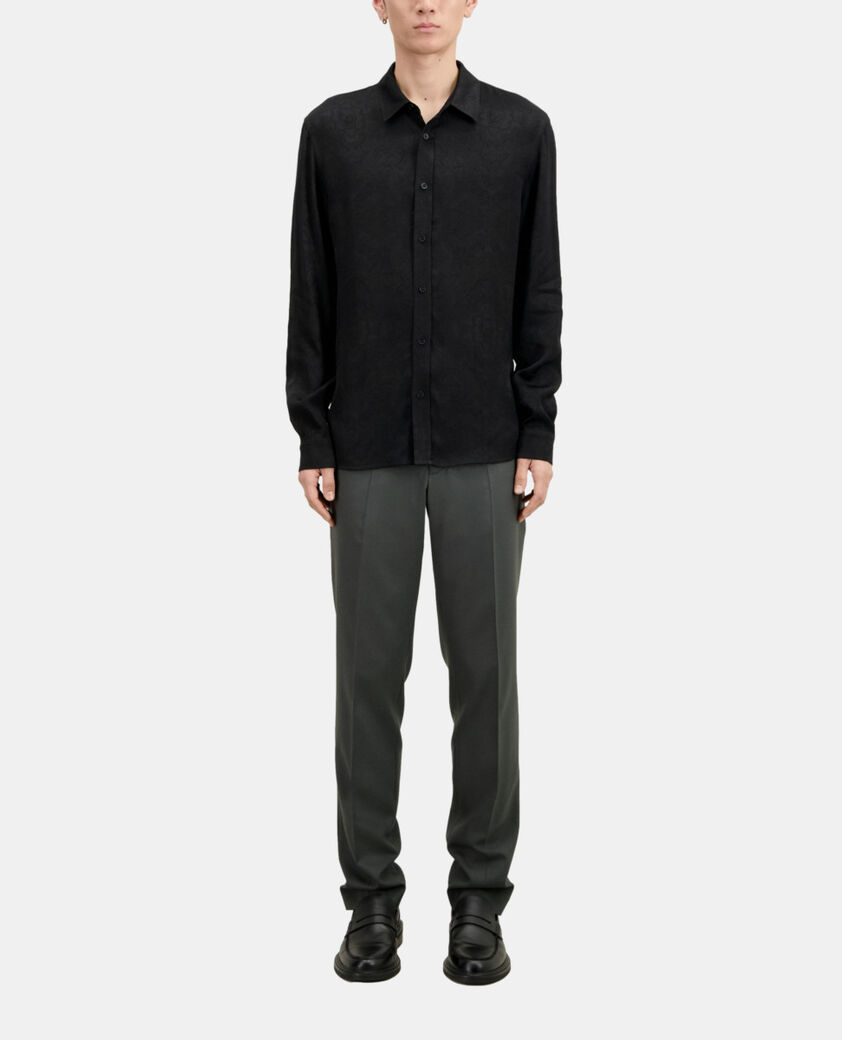 The Kooples HOMME BLACK chemise jacquard avec têtes de mort noire