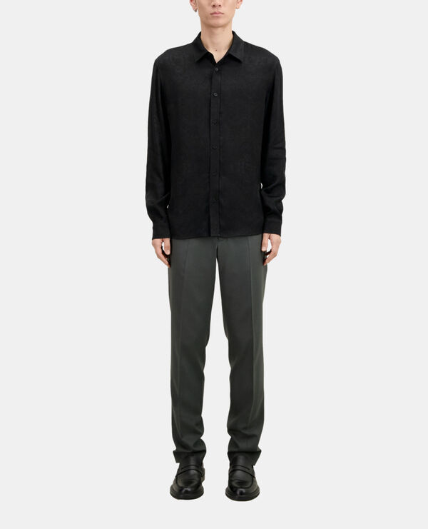 The Kooples MEN BLACK black jacquard shirt with skulls