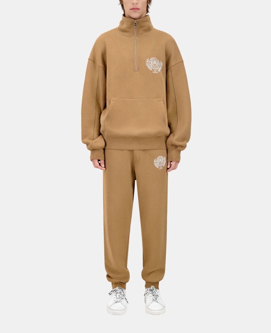 The Kooples HOMME LIGHT BROWN sweatshirt avec s&eacute;rigraphie marron