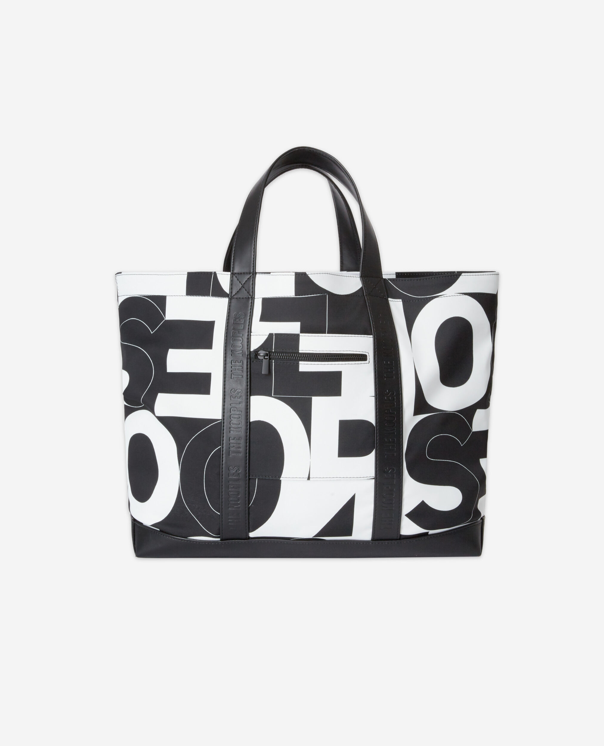 The Kooples logo tote bag, BLACK / WHITE, hi-res image number null