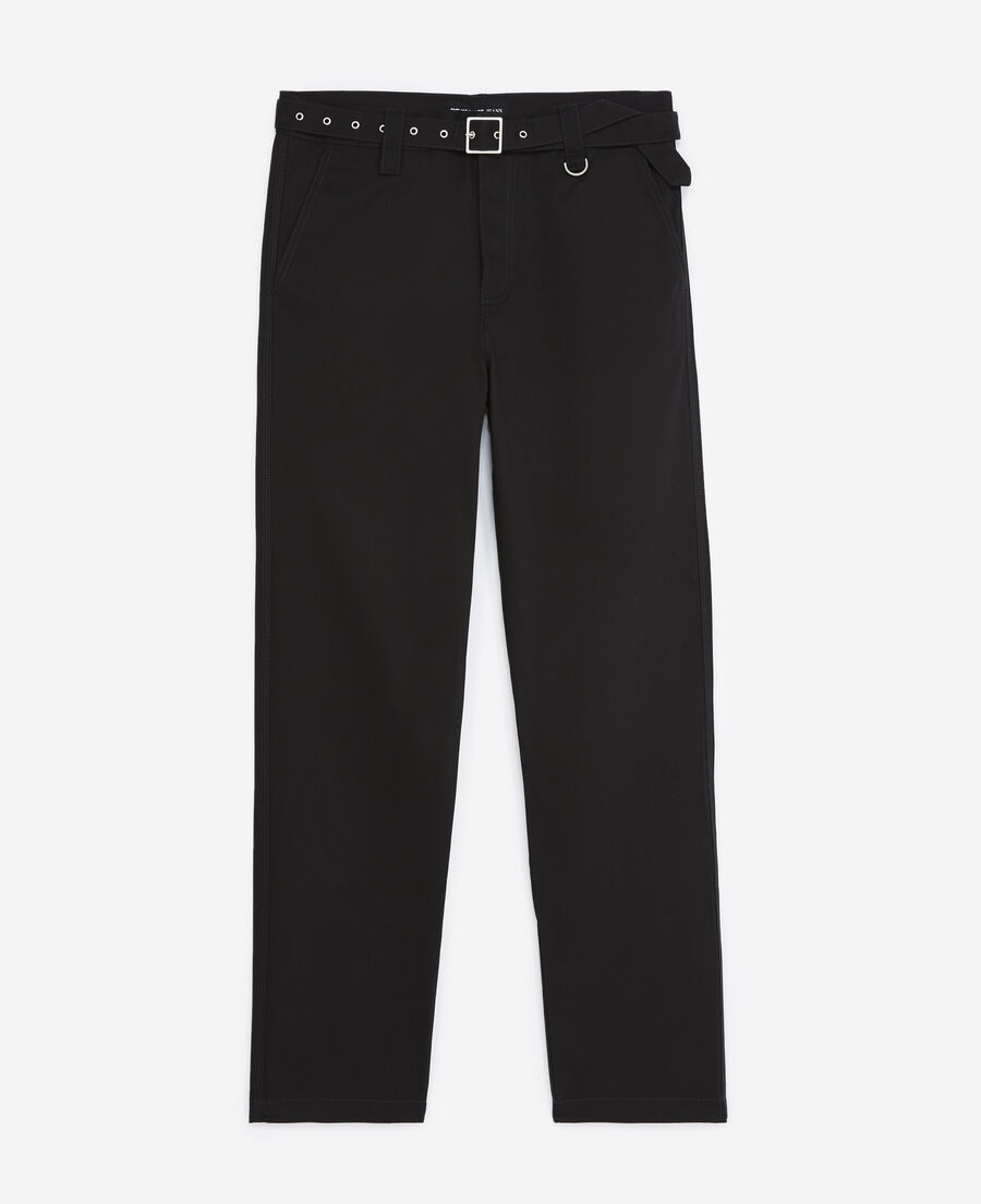The Kooples HERREN BLACK hose gerade schwarz integrierter gürtel