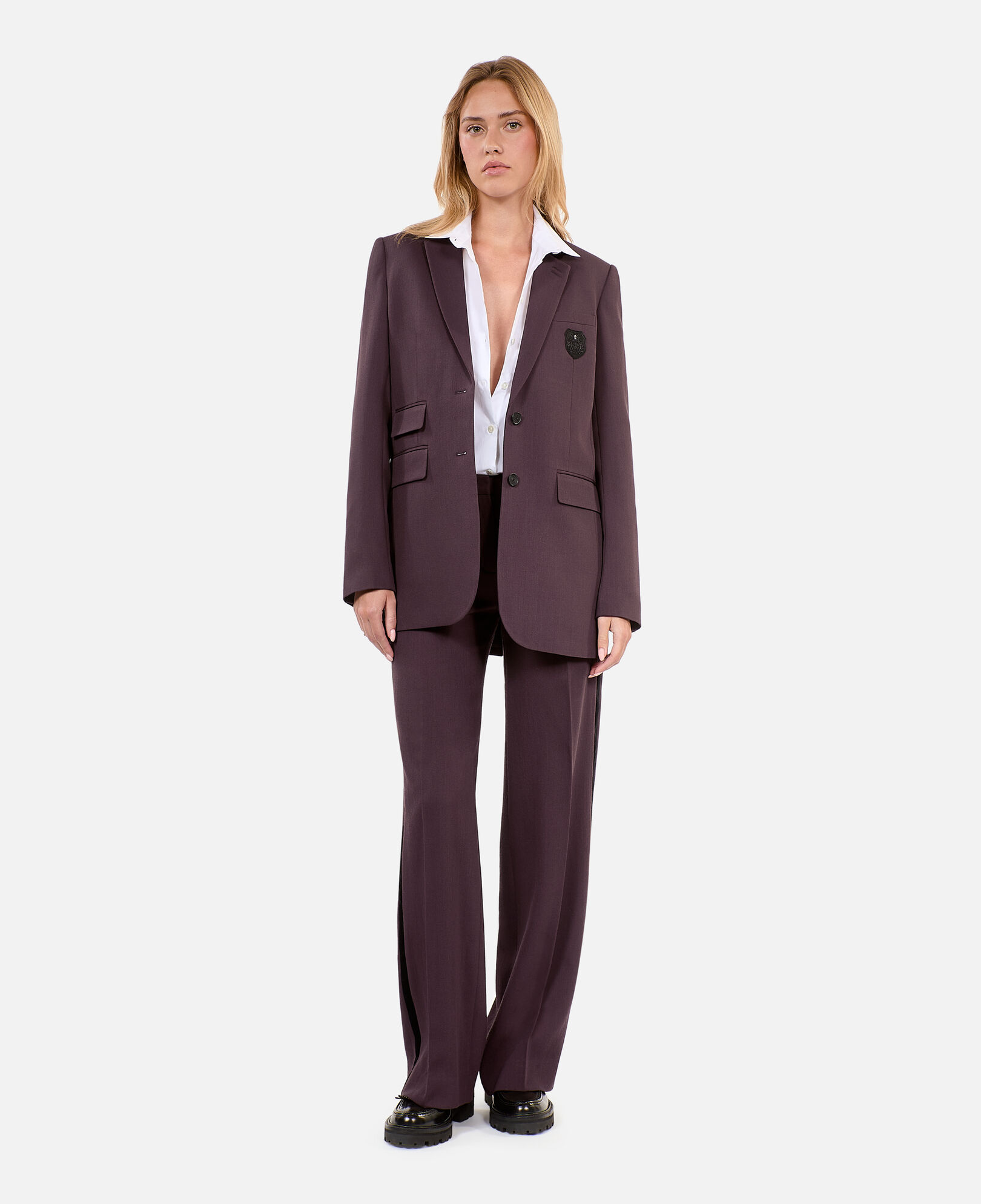 The Kooples WOMEN BROWN brown wide-leg trousers