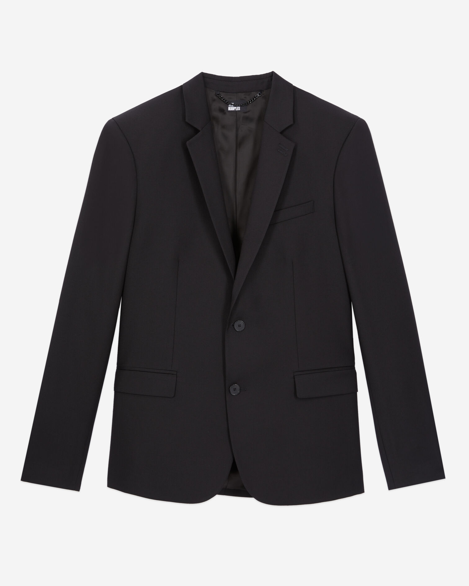 Schwarze Anzugjacke aus Wolle, BLACK, hi-res image number null