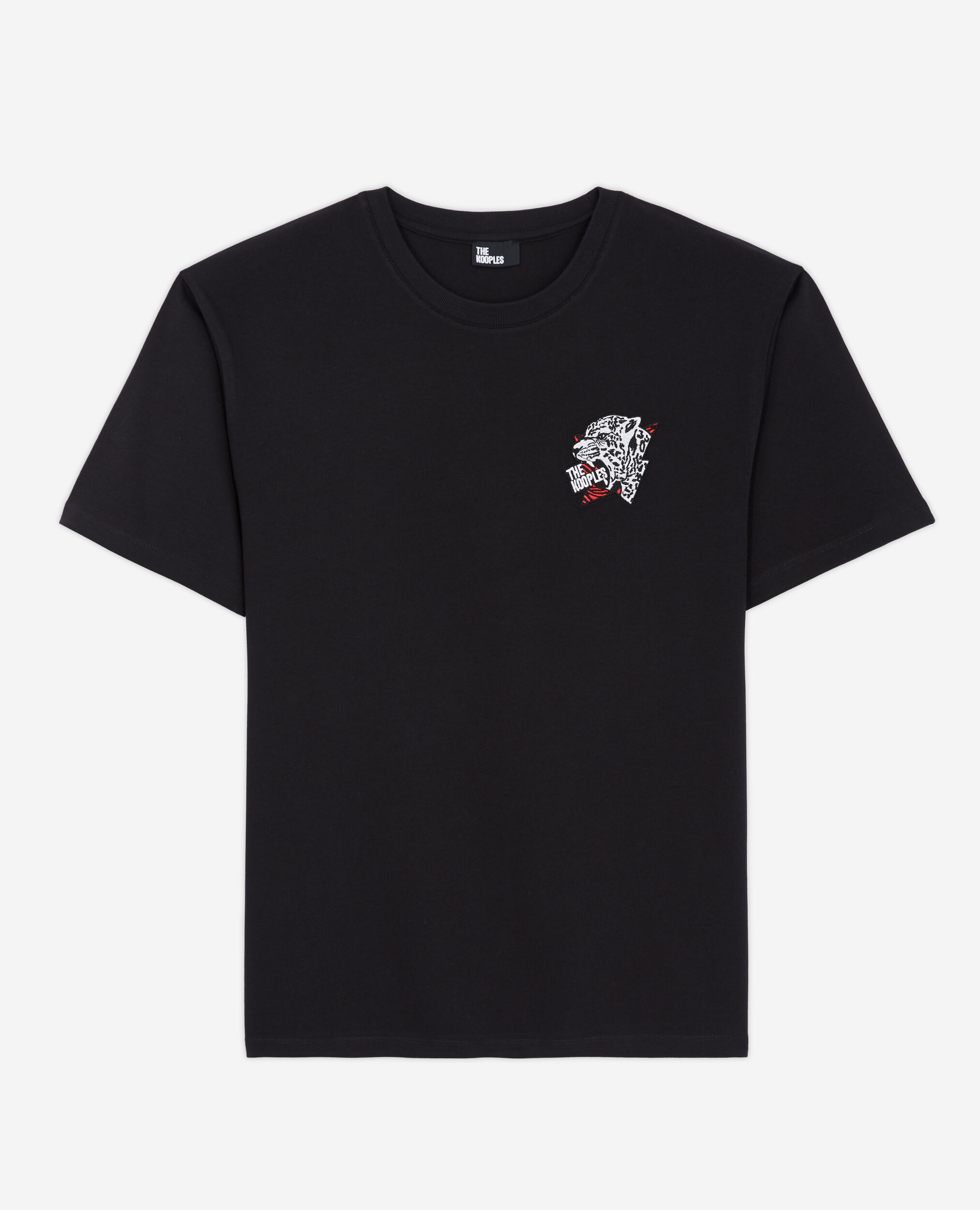 Schwarzes T-Shirt Herren mit Siebdruck, BLACK, hi-res image number null