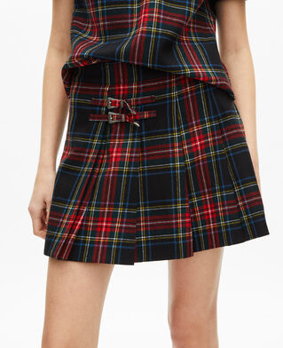 The Kooples FEMME ROUGE NOIR jupe courte motif tartan rouge et noire