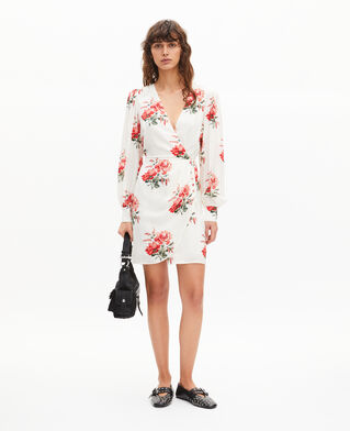 The Kooples F WHITE - RED white floral print wrap dress