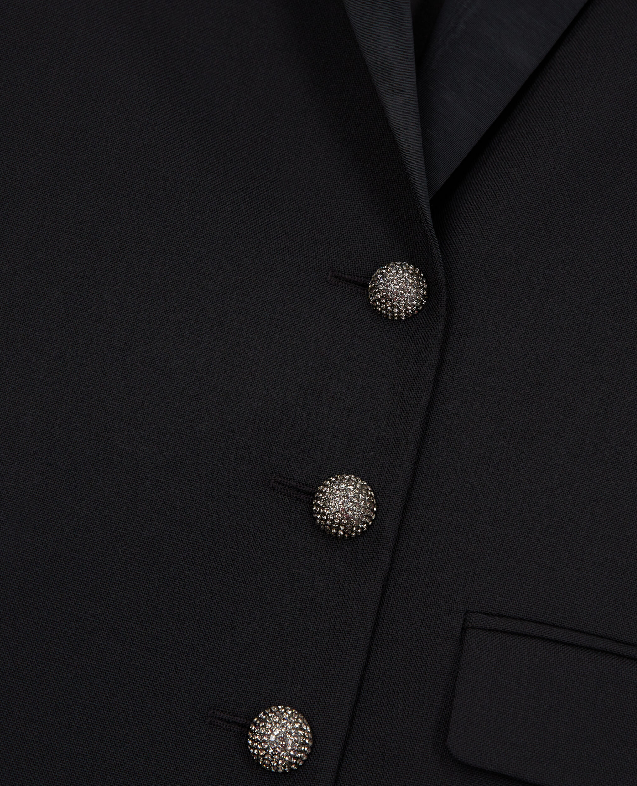 Robe courte en laine noire, BLACK, hi-res image number null