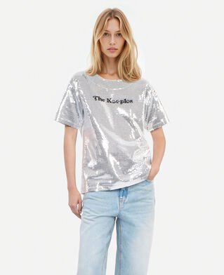The Kooples F SEQUINS silver sequined t-shirt