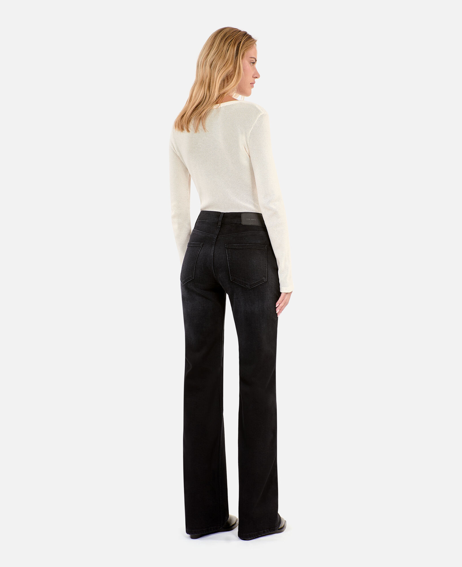 The Kooples WOMEN BLACK WASHED black flare jeans