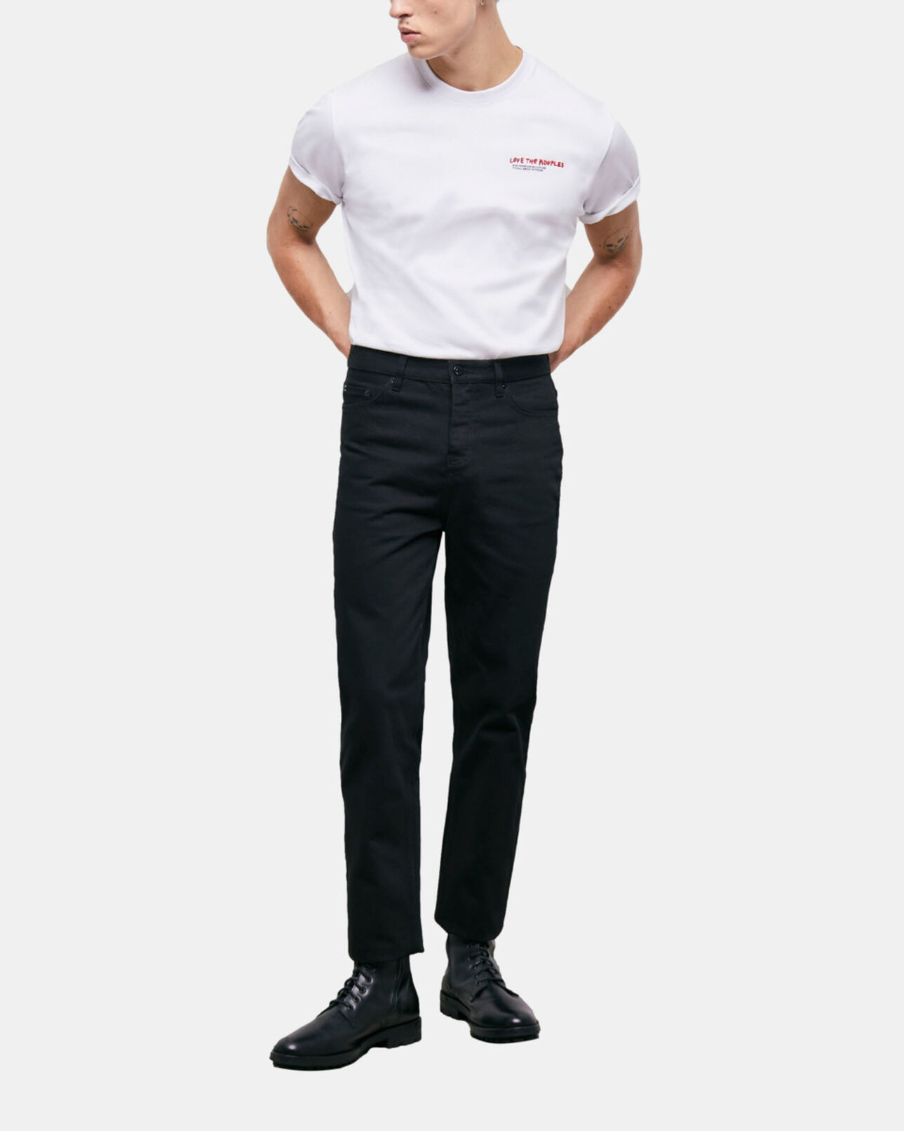 The Kooples HOMBRE BLACK vaqueros rectos negros